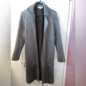 Philosophy Suede Sage Green Trench Coat